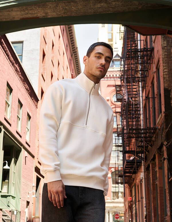 Half Zip Sweater Gebroken Wit SHOEBY MEN