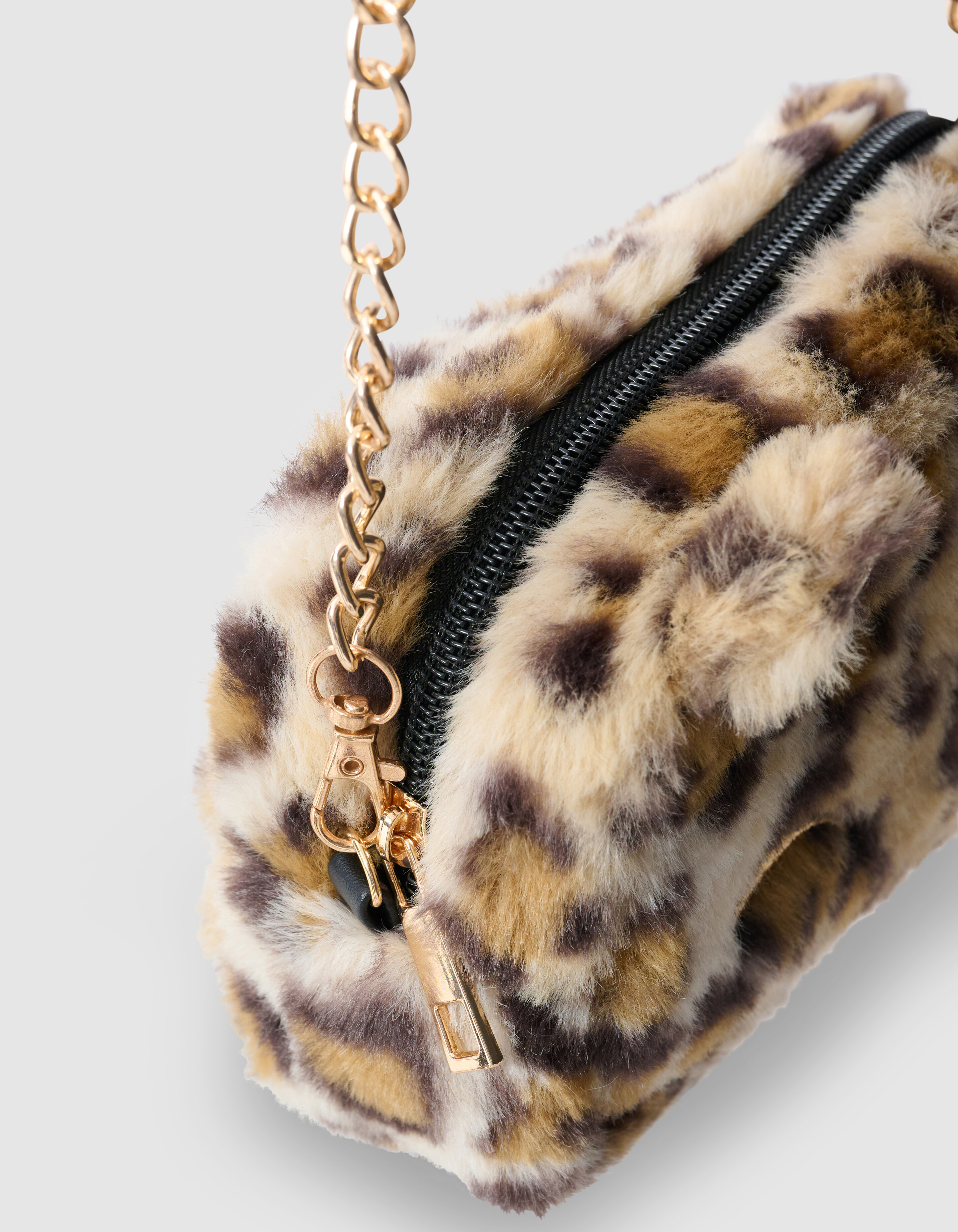 Leopard Glitter Tas Lichtbruin SHOEBY ACCESSOIRES