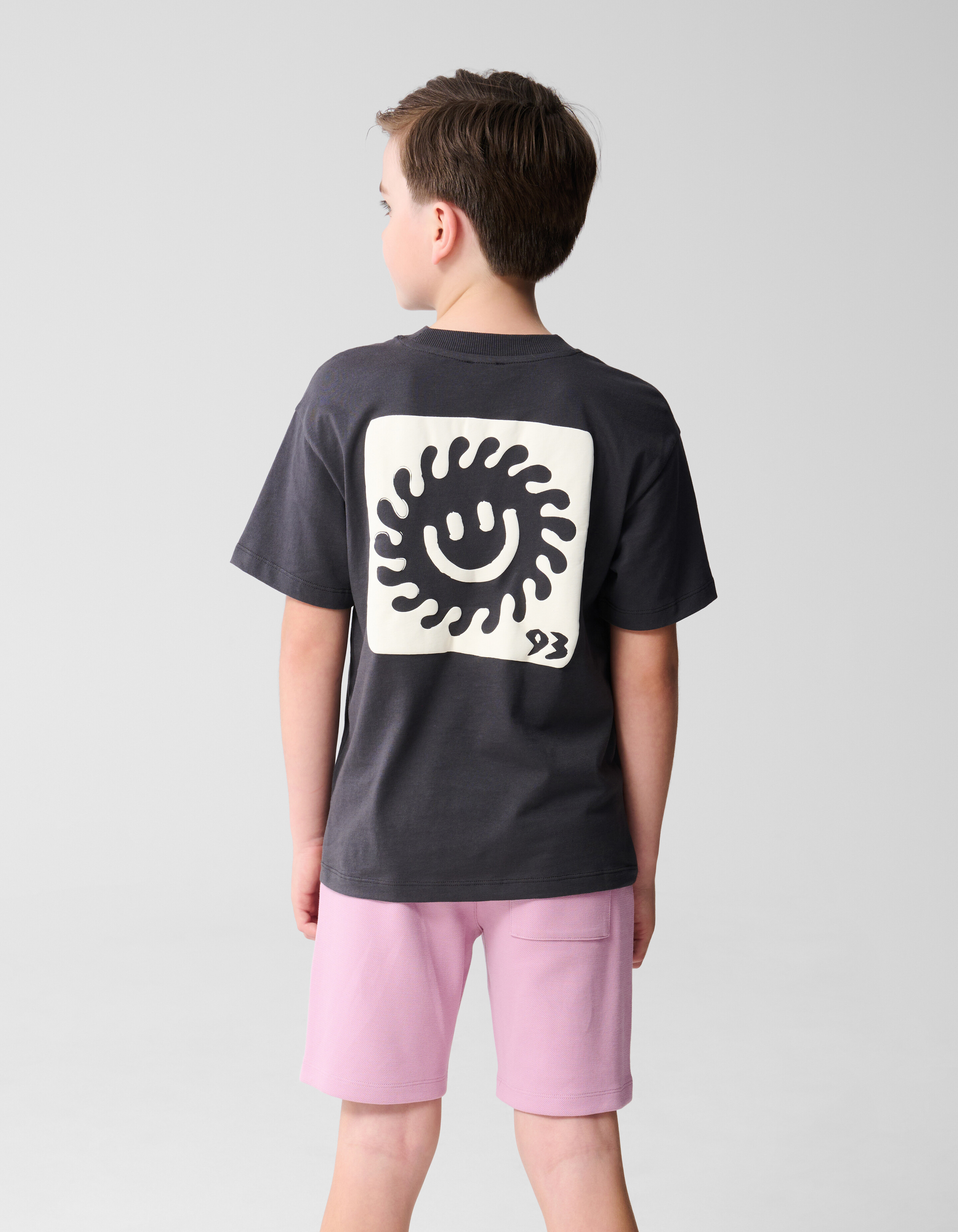 Smiley Sun Artwork T-shirt Donkergrijs SHOEBY BOYS