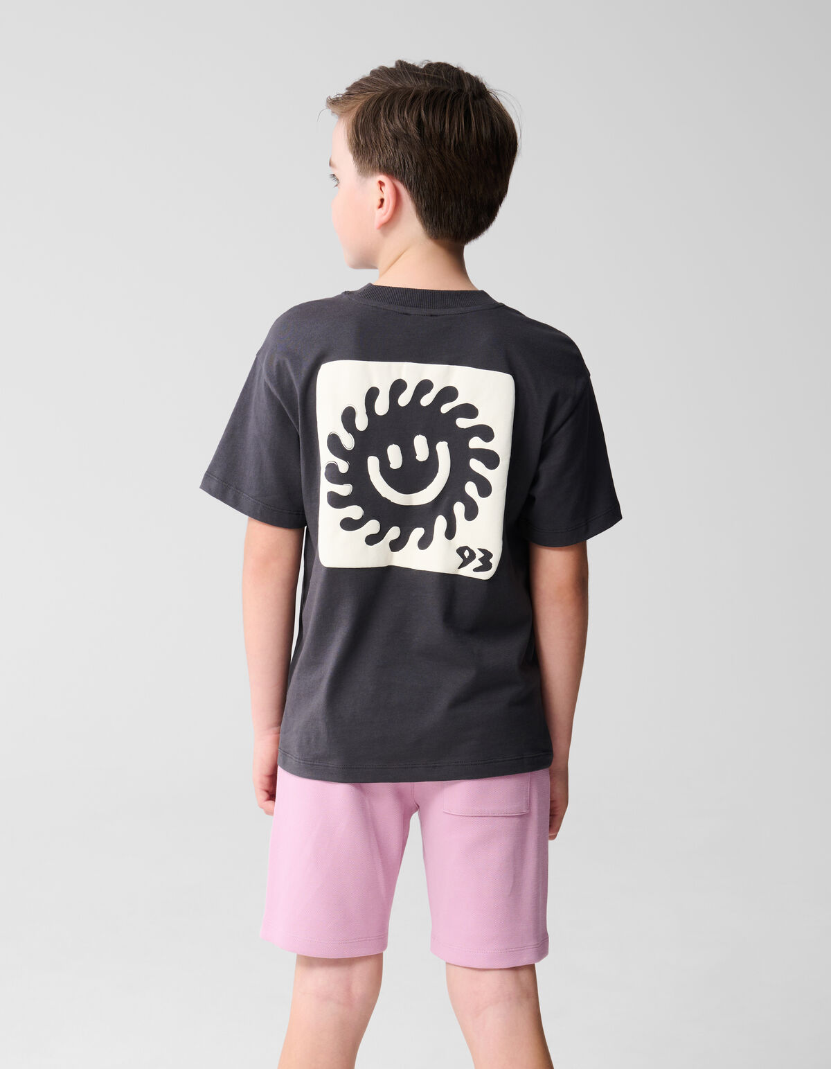 Smiley Sun Artwork T-shirt Donkergrijs SHOEBY BOYS