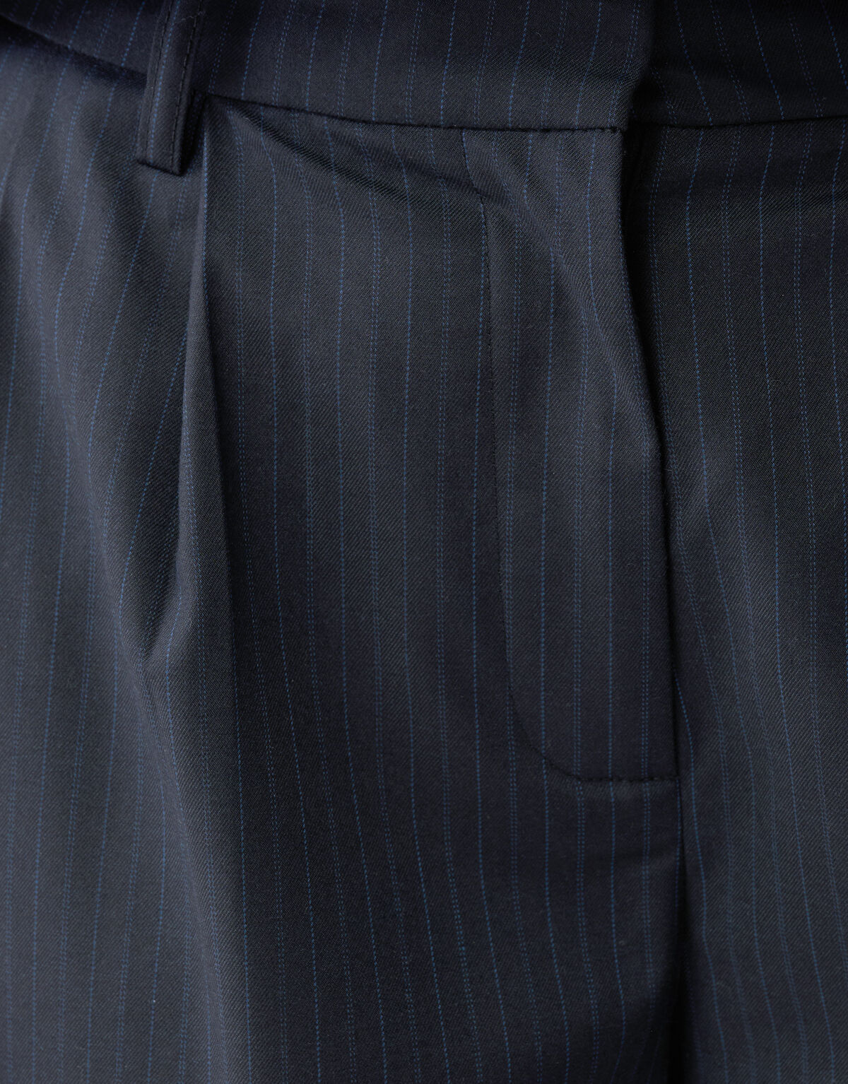 Pinstripe Wide Leg Broek Donkerblauw SHOEBY WOMEN