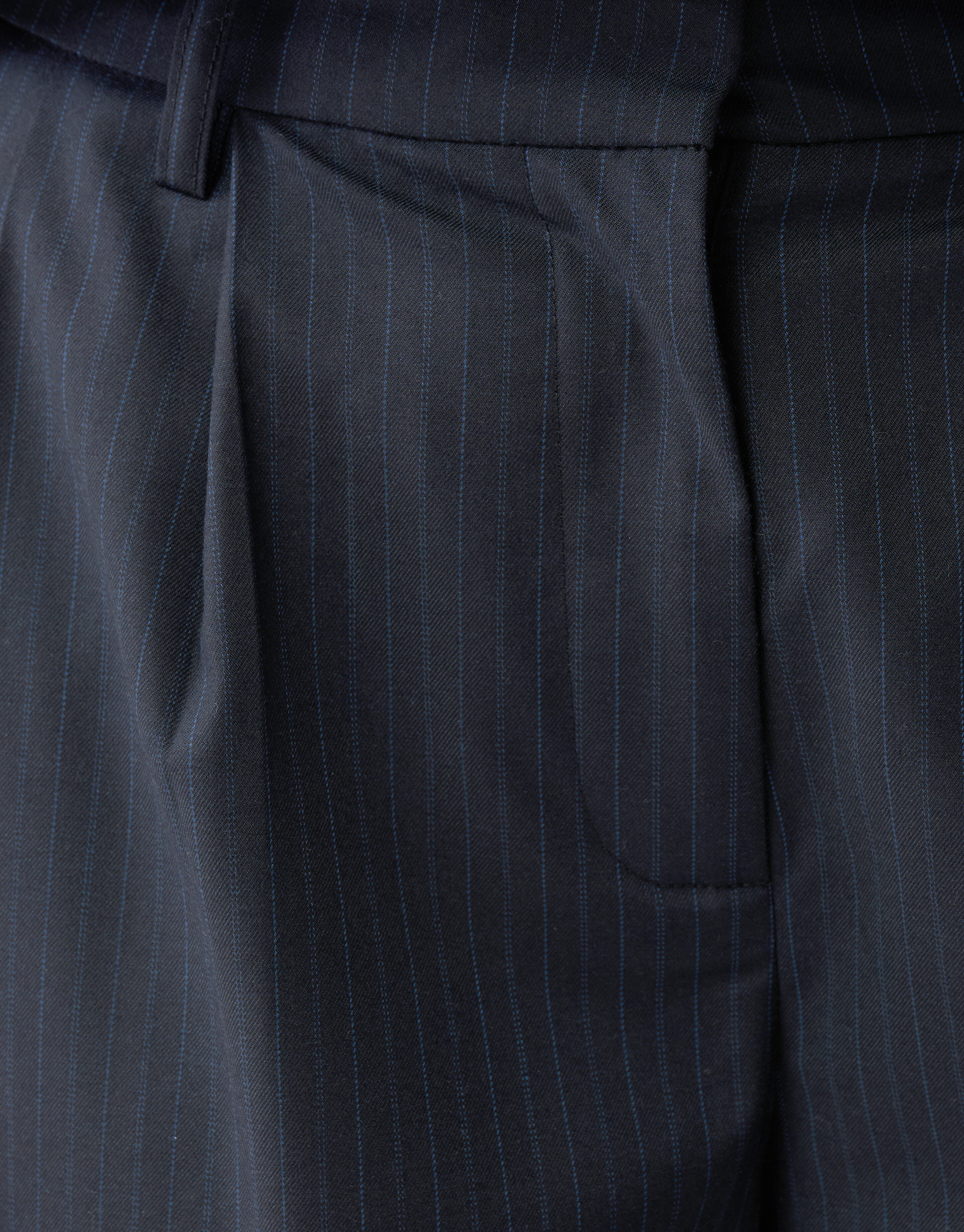 Pinstripe Wide Leg Fit Broek Donkerblauw SHOEBY WOMEN