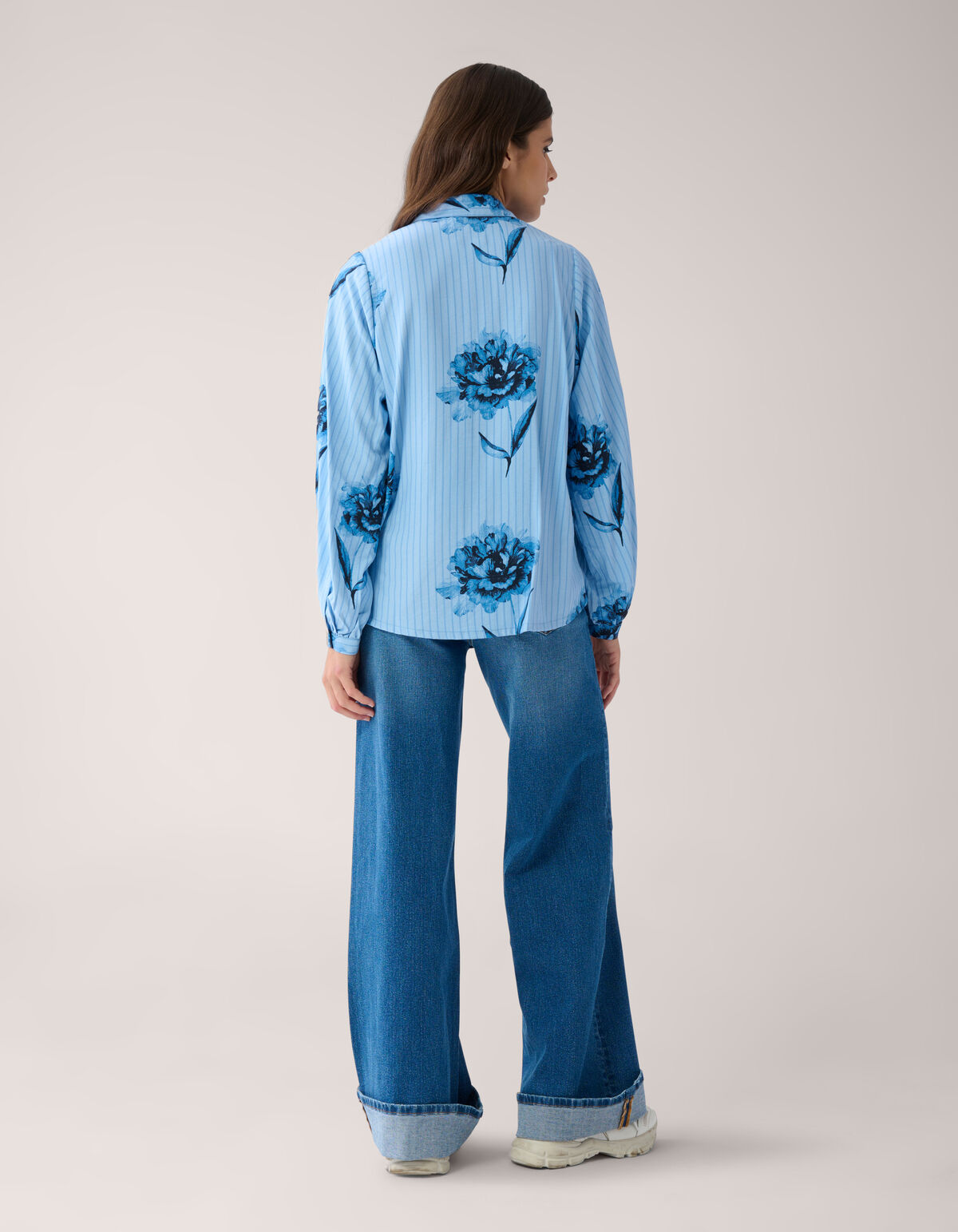 Printed Pinstripe Blouse Blauw By Mieke SHOEBY WOMEN