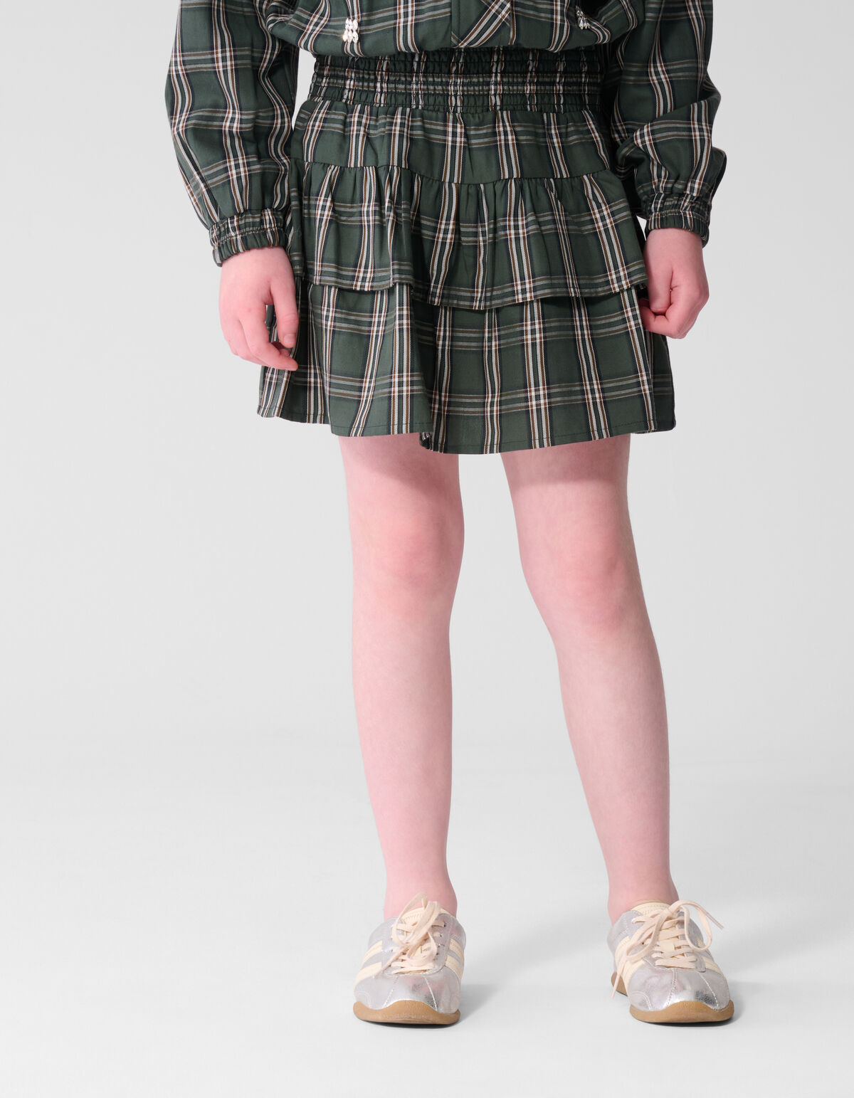 Check Ruffle Rok Groen SHOEBY GIRLS