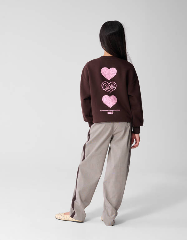 Baseball Artwork Sweater Donkerbruin SHOEBY GIRLS