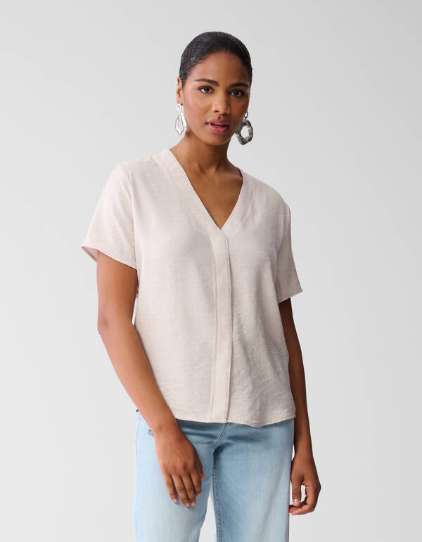 Knoop Overslag Top Zand SHOEBY WOMEN