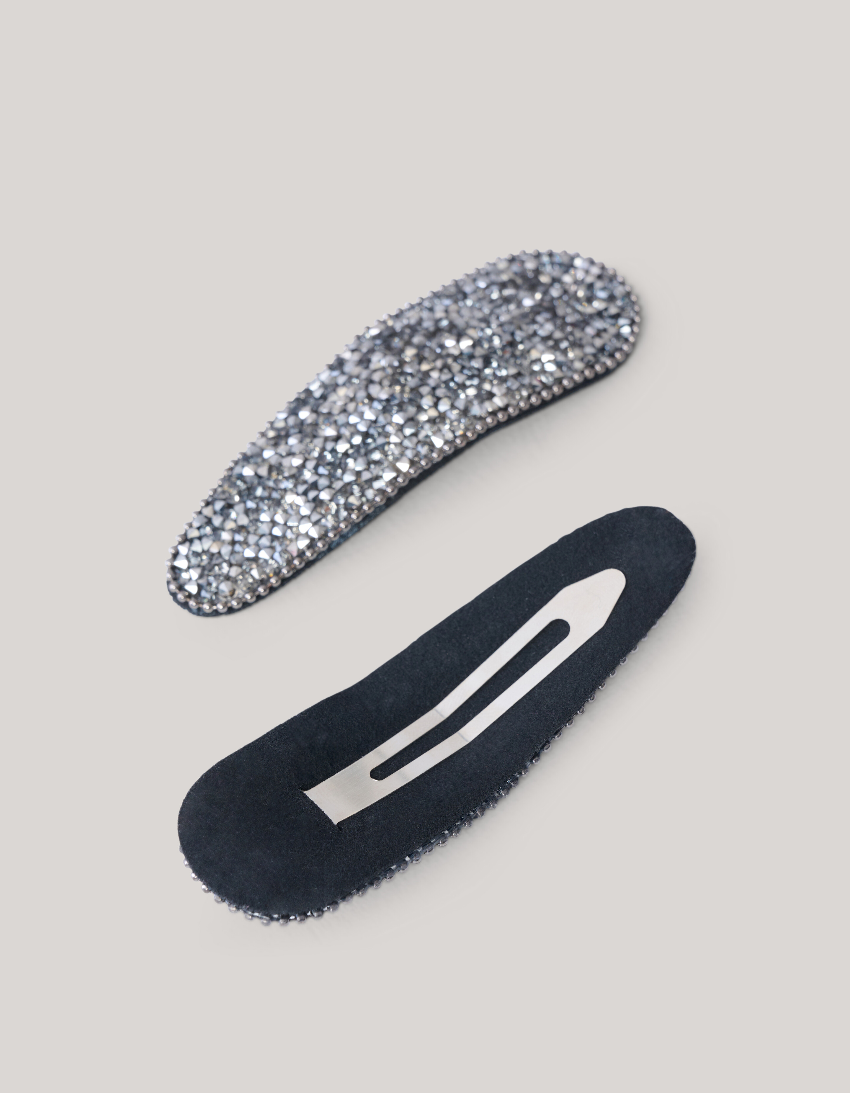 Strass Haarclip Set Zilver/Zwart SHOEBY ACCESSOIRES