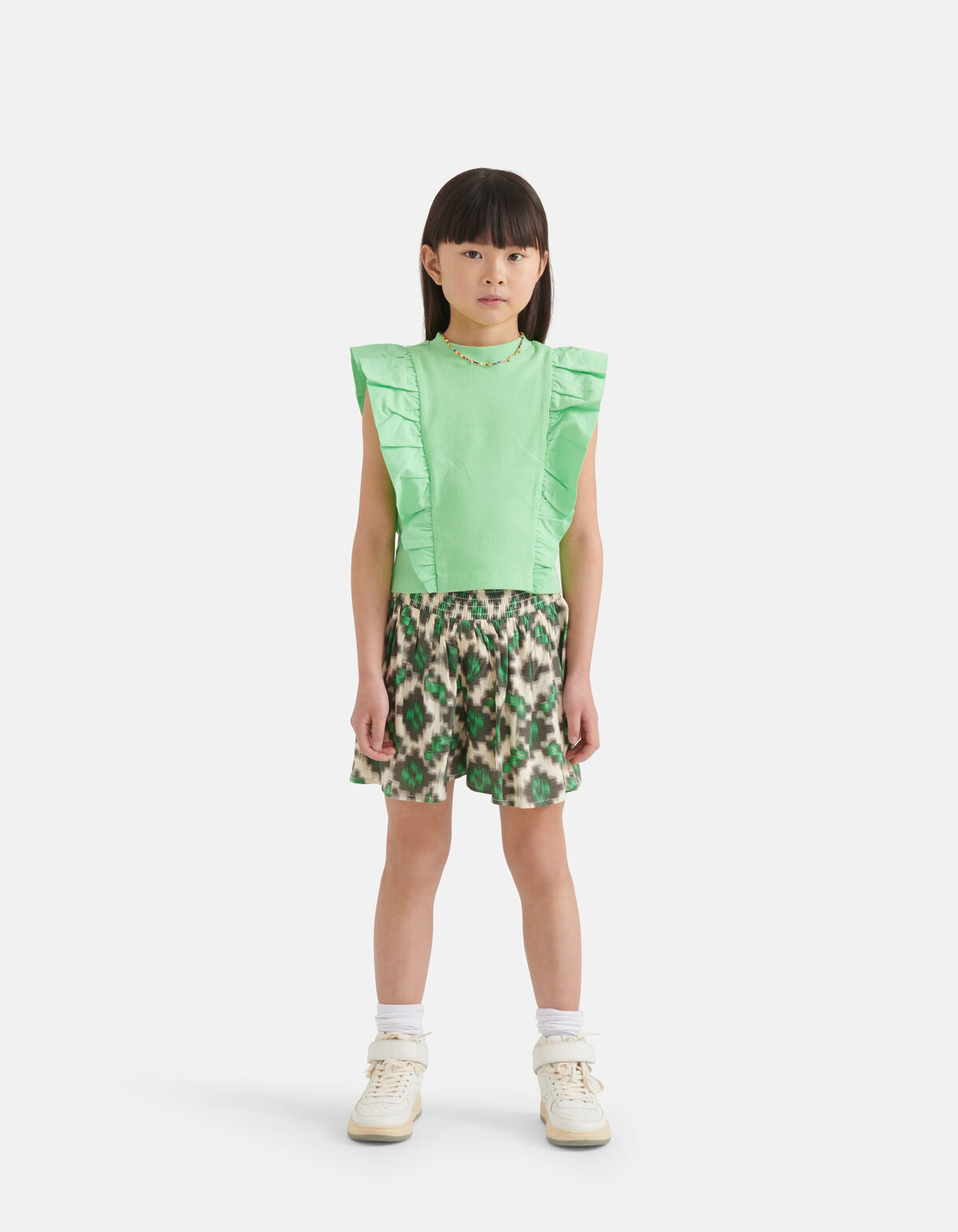 Grafische Short Gebroken Wit SHOEBY GIRLS