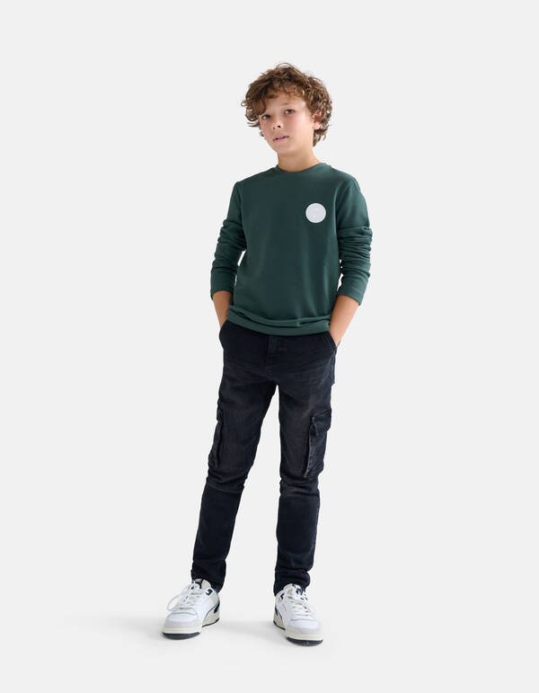 Structuur T-shirt Donkergroen SHOEBY BOYS