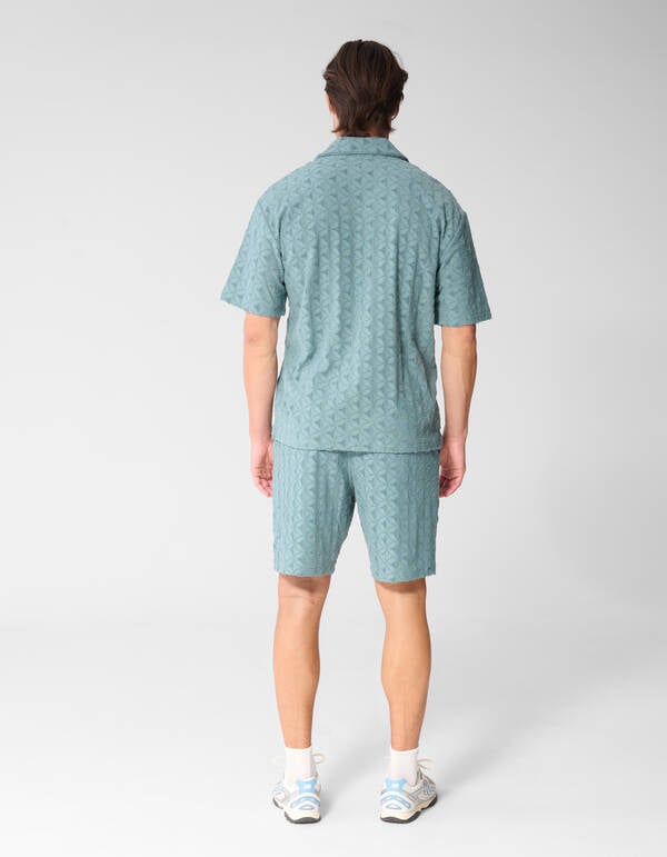 Logo Towelling Short Donkergroen SHOEBY MEN
