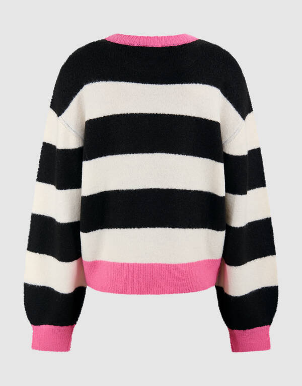 Smile Striped Trui Zwart SHOEBY GIRLS