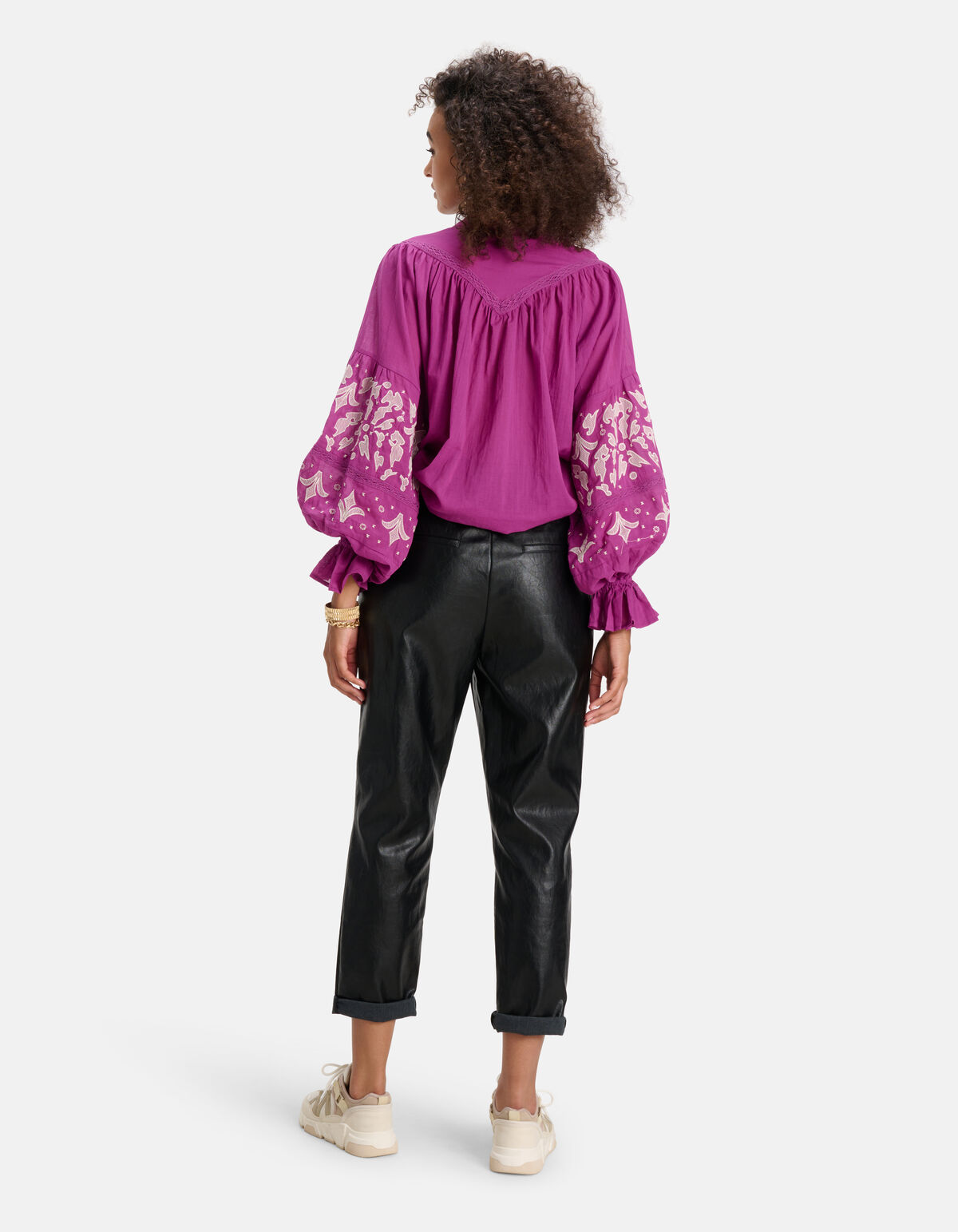 Embroidery Blouse Paars SHOEBY WOMEN