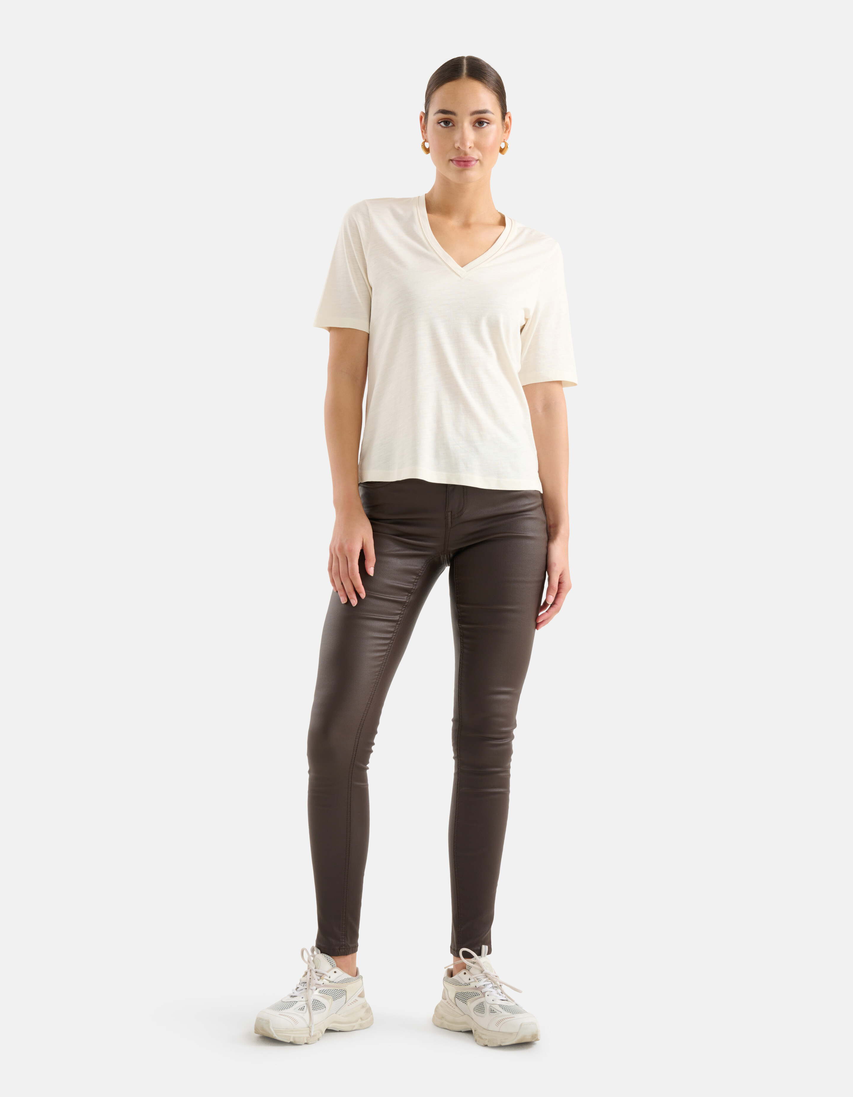 Coated Broek Donkerbruin Eksept