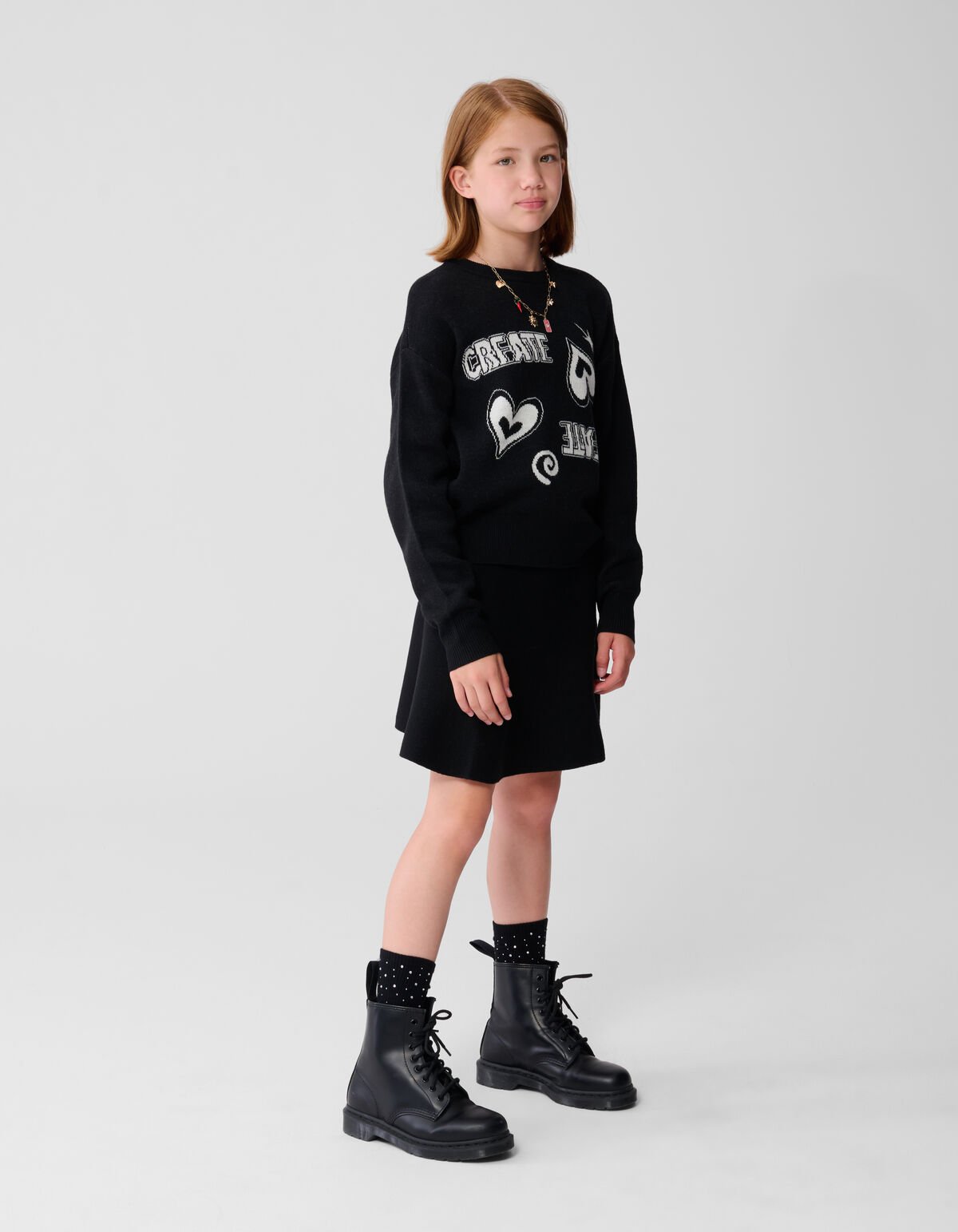 Gebreide Create Artwork Trui Zwart SHOEBY GIRLS