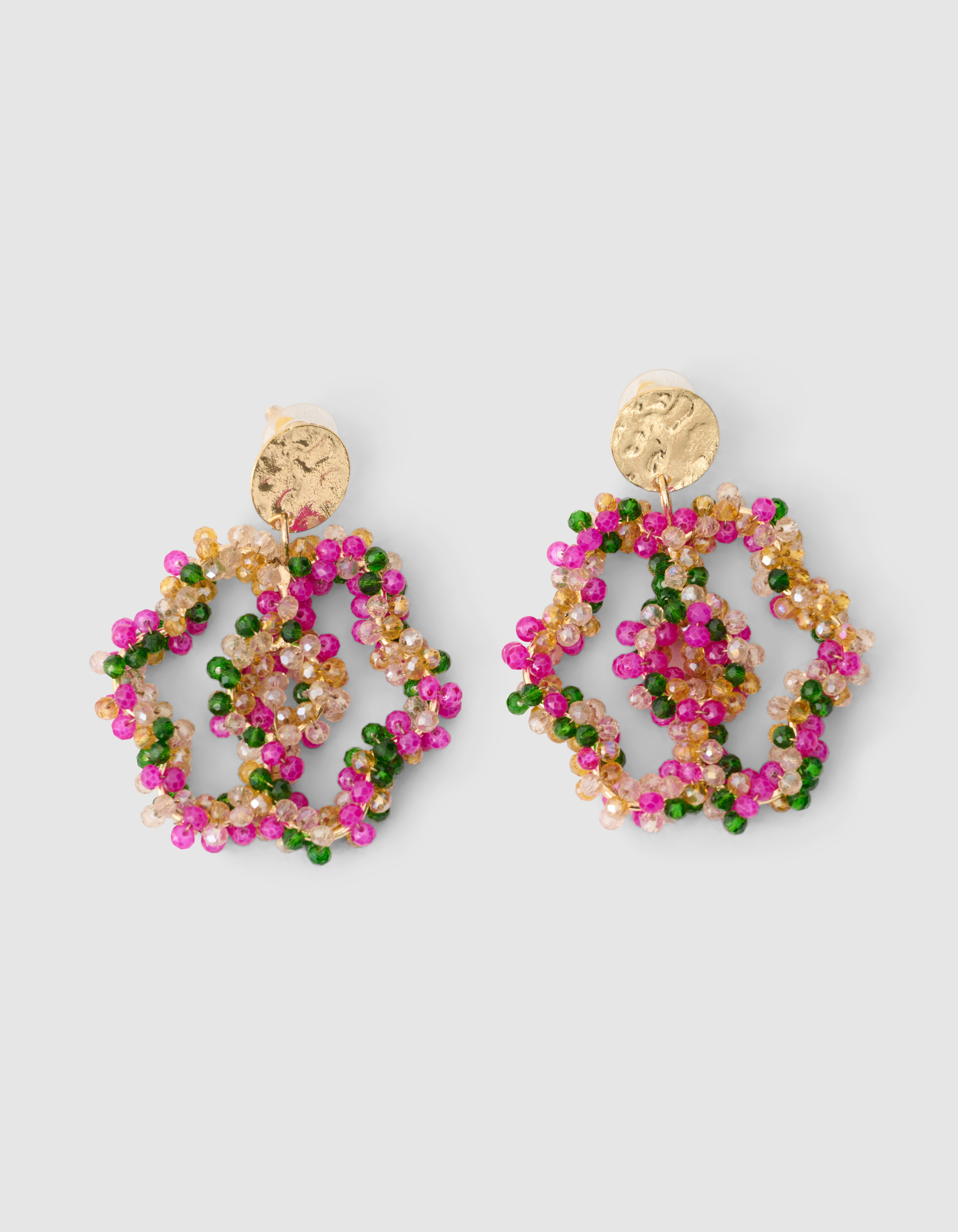 Multi Beaded Oorbellen Roze SHOEBY ACCESSOIRES