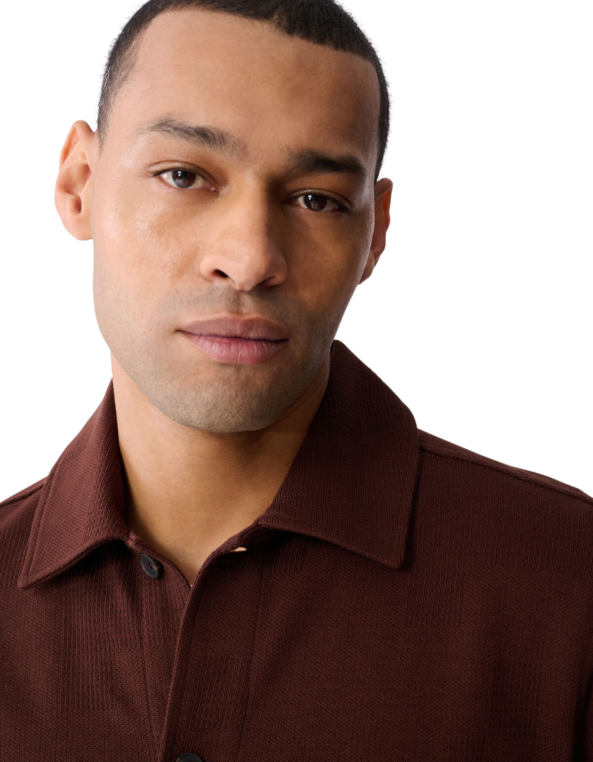 Ruiten Jacquard Overhemd Donkerrood SHOEBY MEN