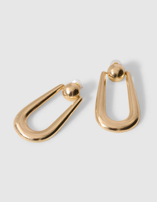 Chunky U-shape Oorbellen Goud SHOEBY ACCESSOIRES