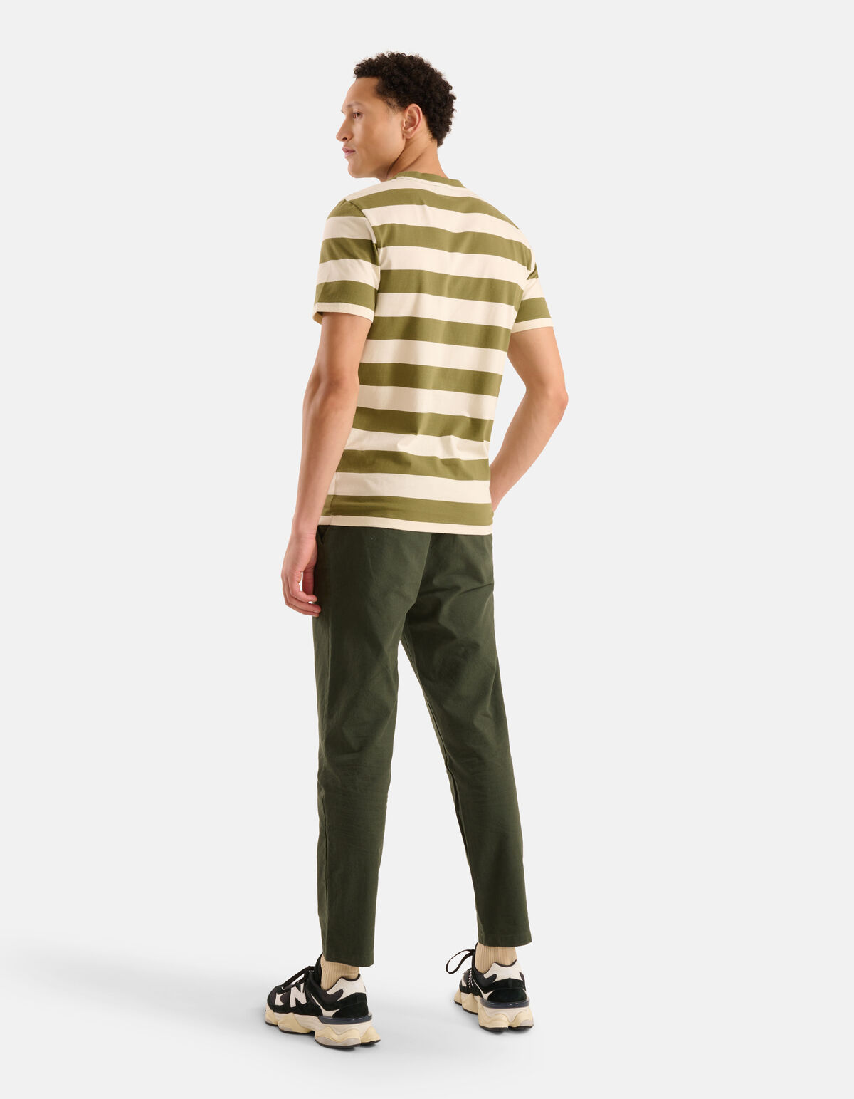 Gestreept T-shirt Groen SHOEBY MEN
