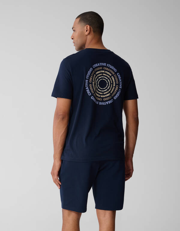 Cirkle Artwork T-shirt Donkerblauw SHOEBY MEN