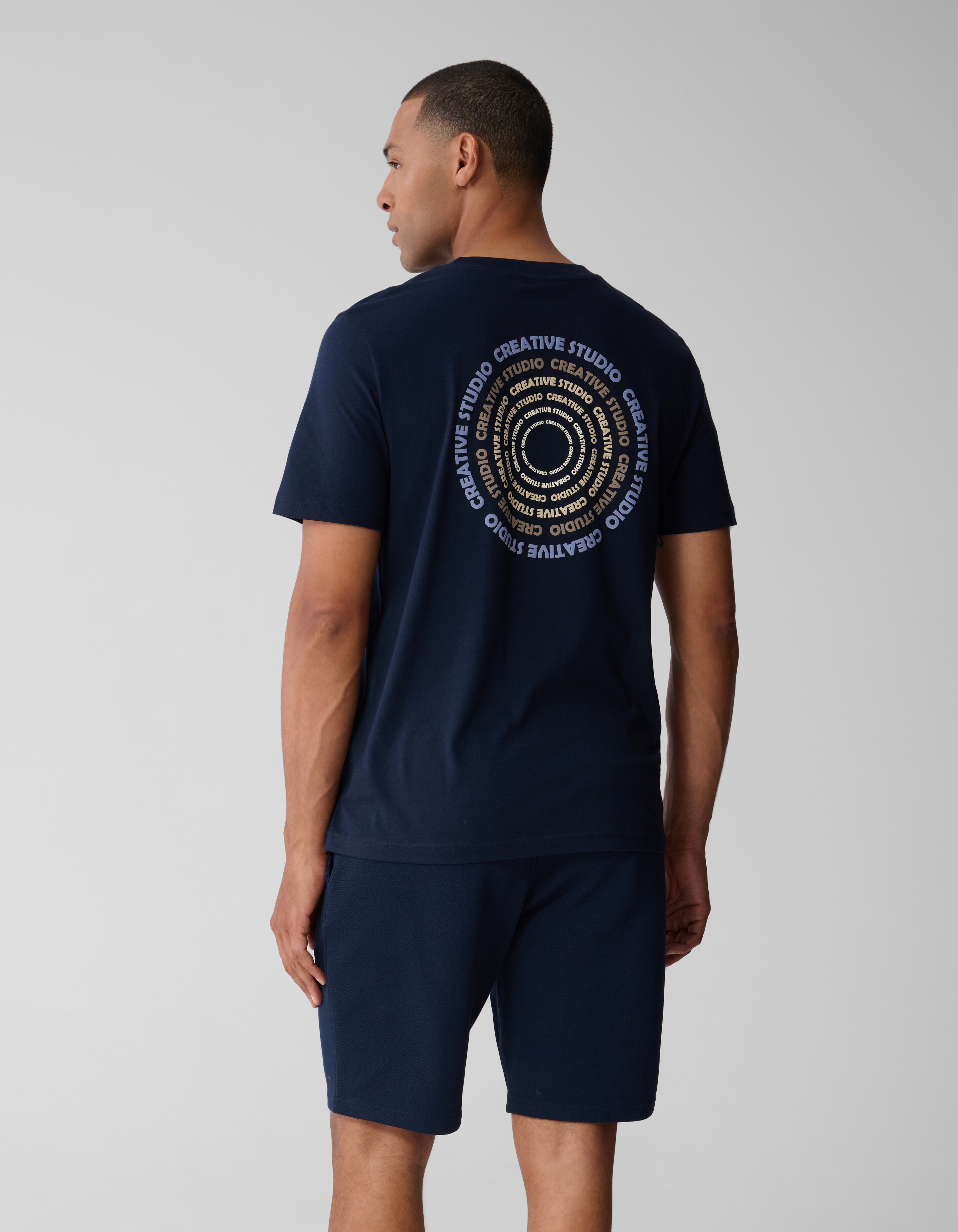 Cirkle Artwork T-shirt Donkerblauw SHOEBY MEN