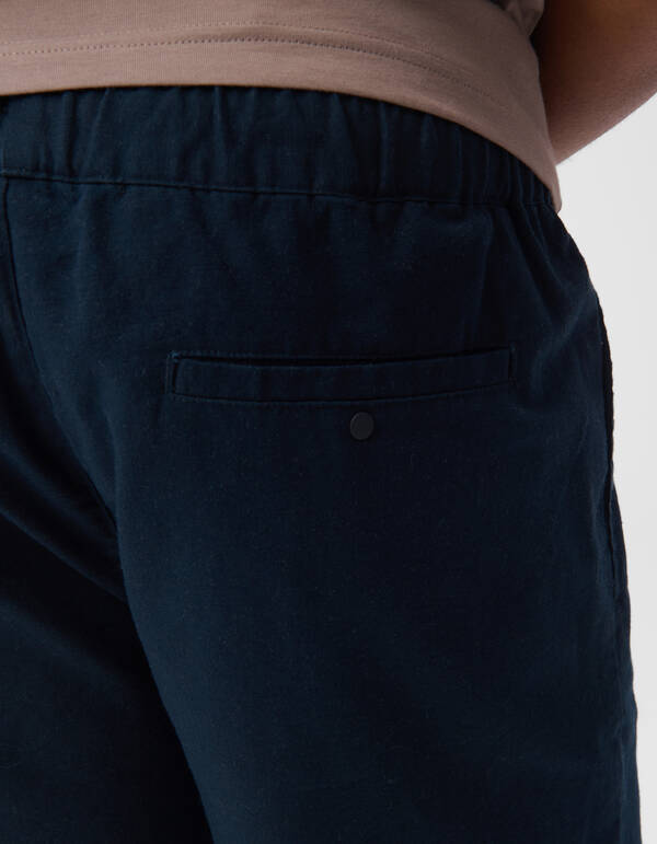 Linnen Short Donkerblauw SHOEBY MEN