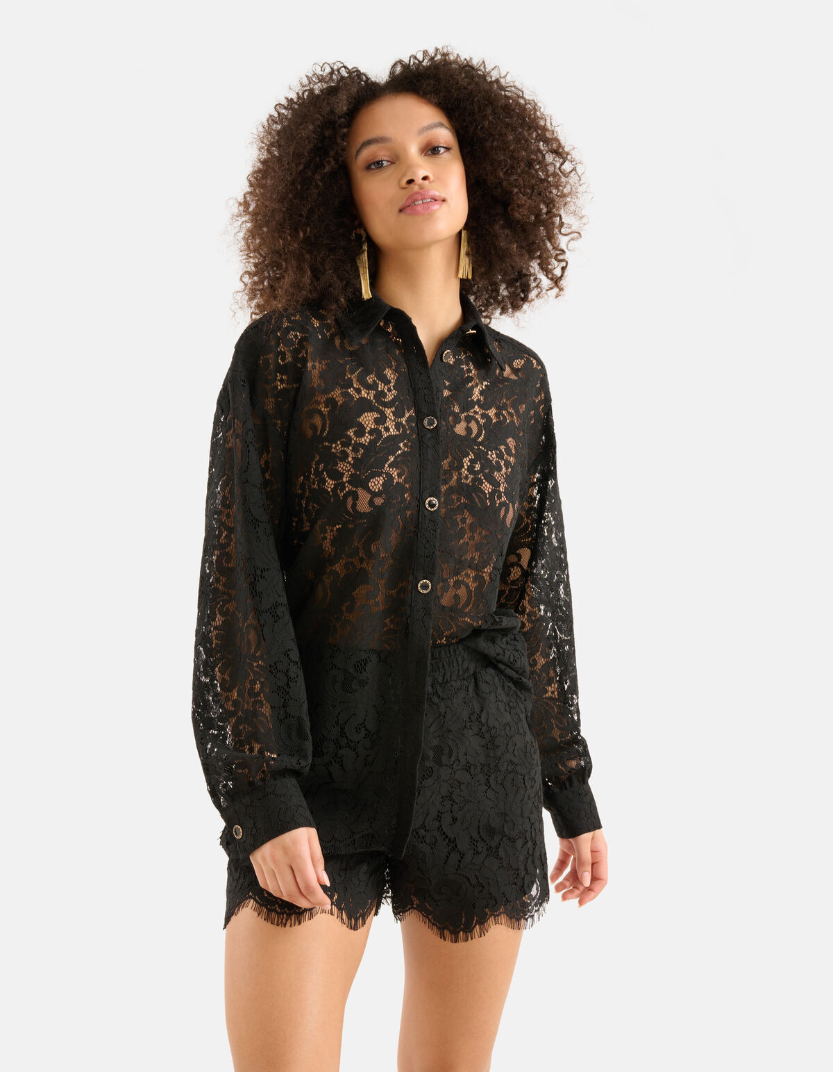 Kanten Blouse Zwart SHOEBY WOMEN