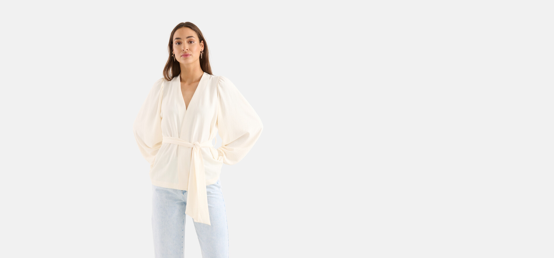 Wrap Blouse Gebroken Wit SHOEBY WOMEN