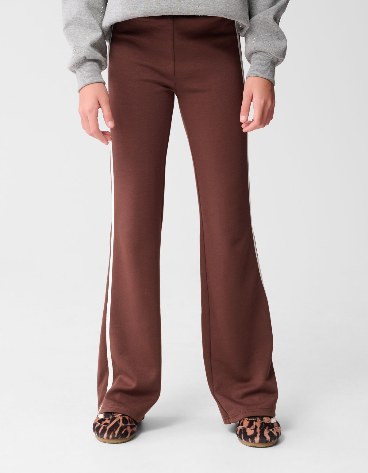 Sporty Flared Broek Bruin SHOEBY GIRLS