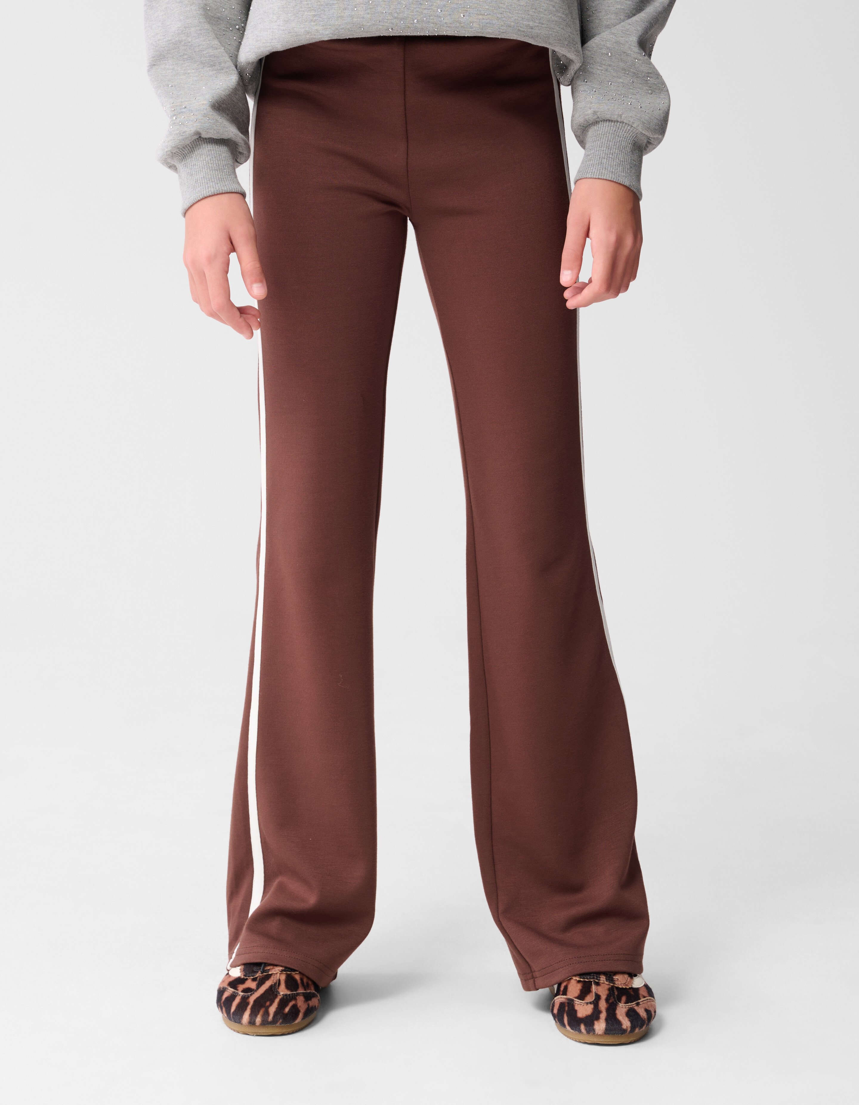 Sporty Flared Broek Bruin SHOEBY GIRLS