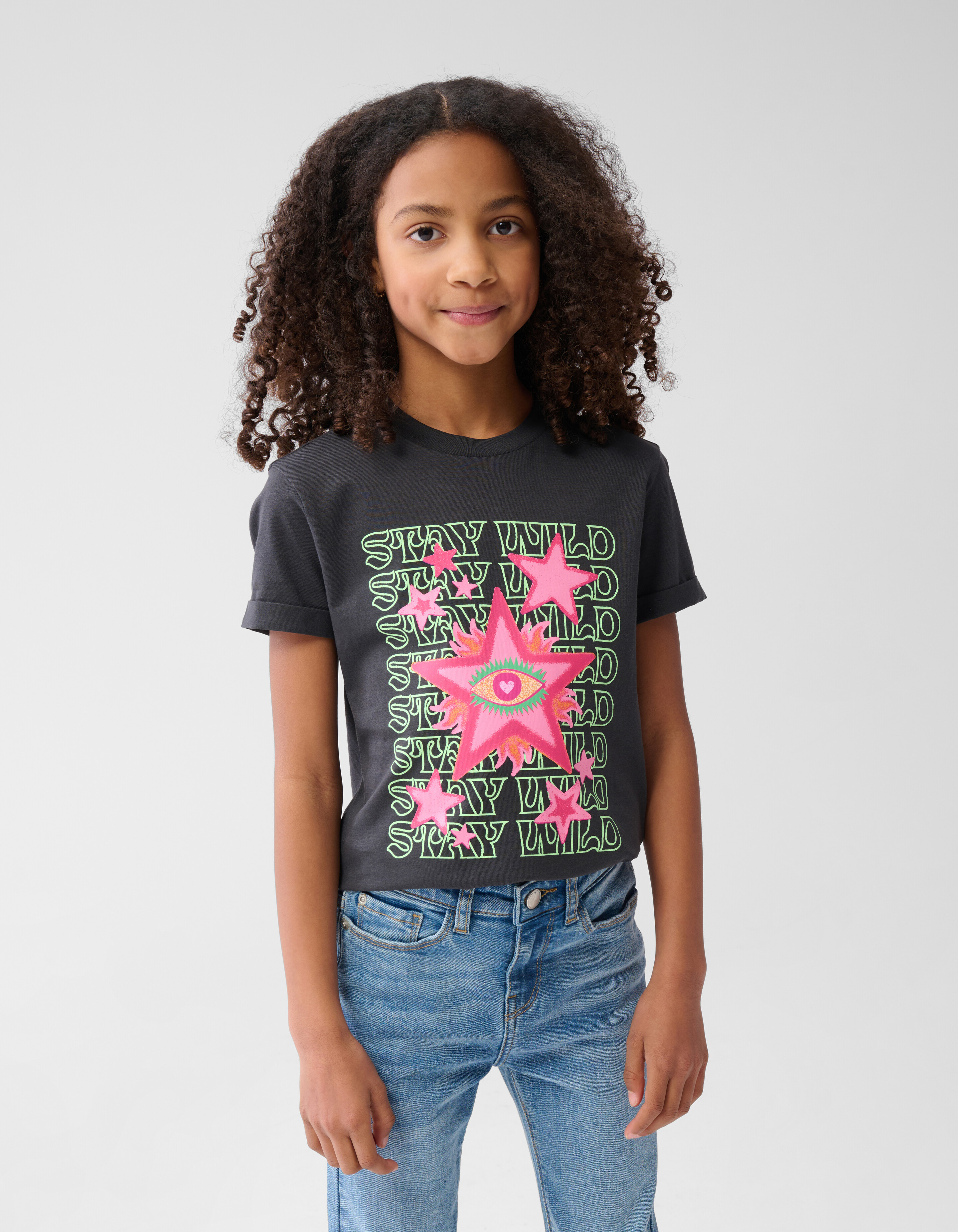 Artwork T-shirt Donkergrijs SHOEBY GIRLS