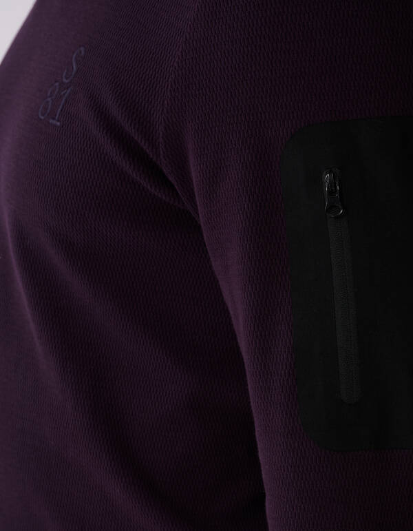 Pocket Longsleeve T-shirt Donkerrood SHOEBY MEN