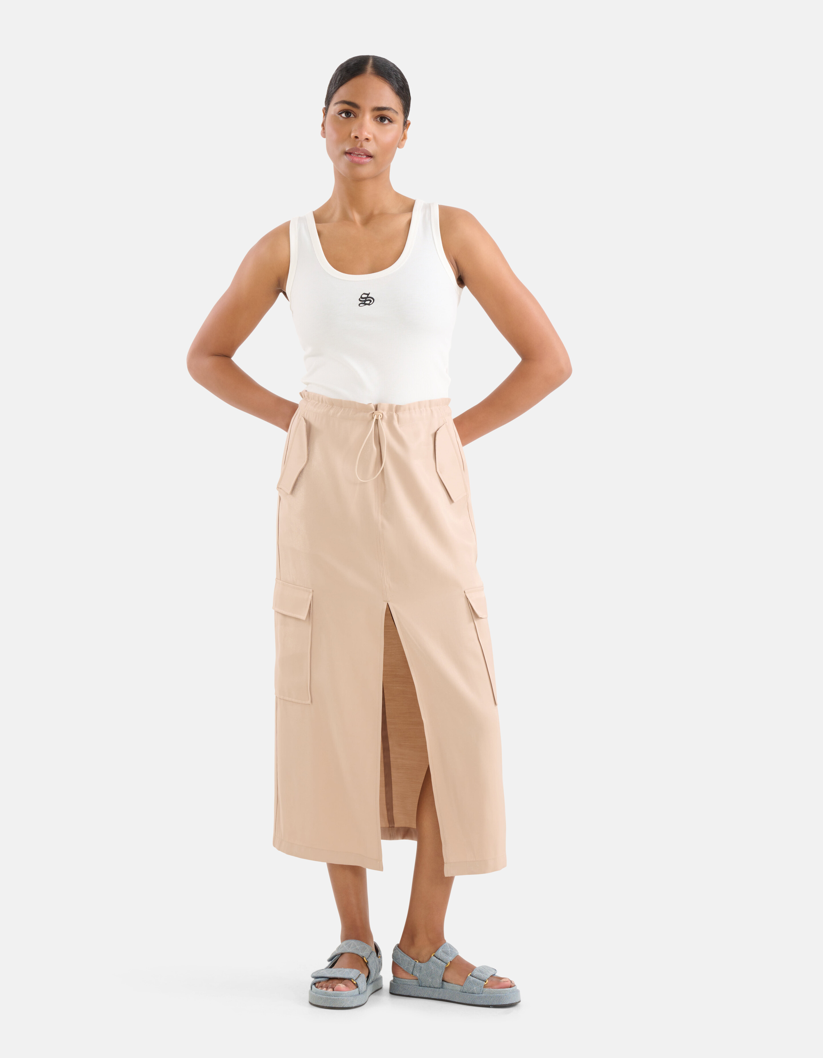 Cargo Midi Rok Bruin SHOEBY WOMEN