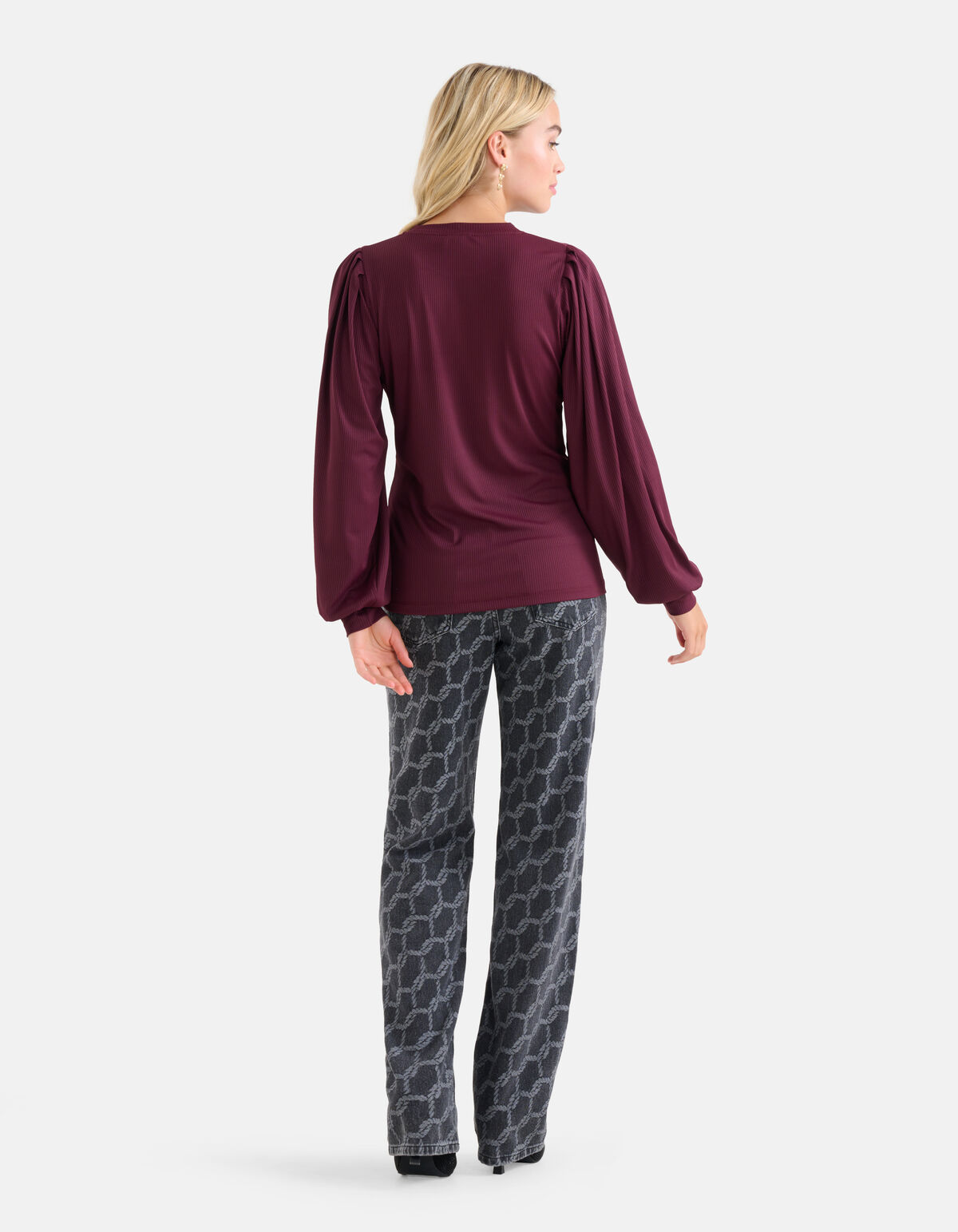 Rib Jersey Longsleeve Bordeaux SHOEBY WOMEN