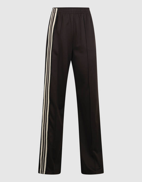 Asymmetrische Tape Wide Leg Broek Donkerbruin SHOEBY WOMEN
