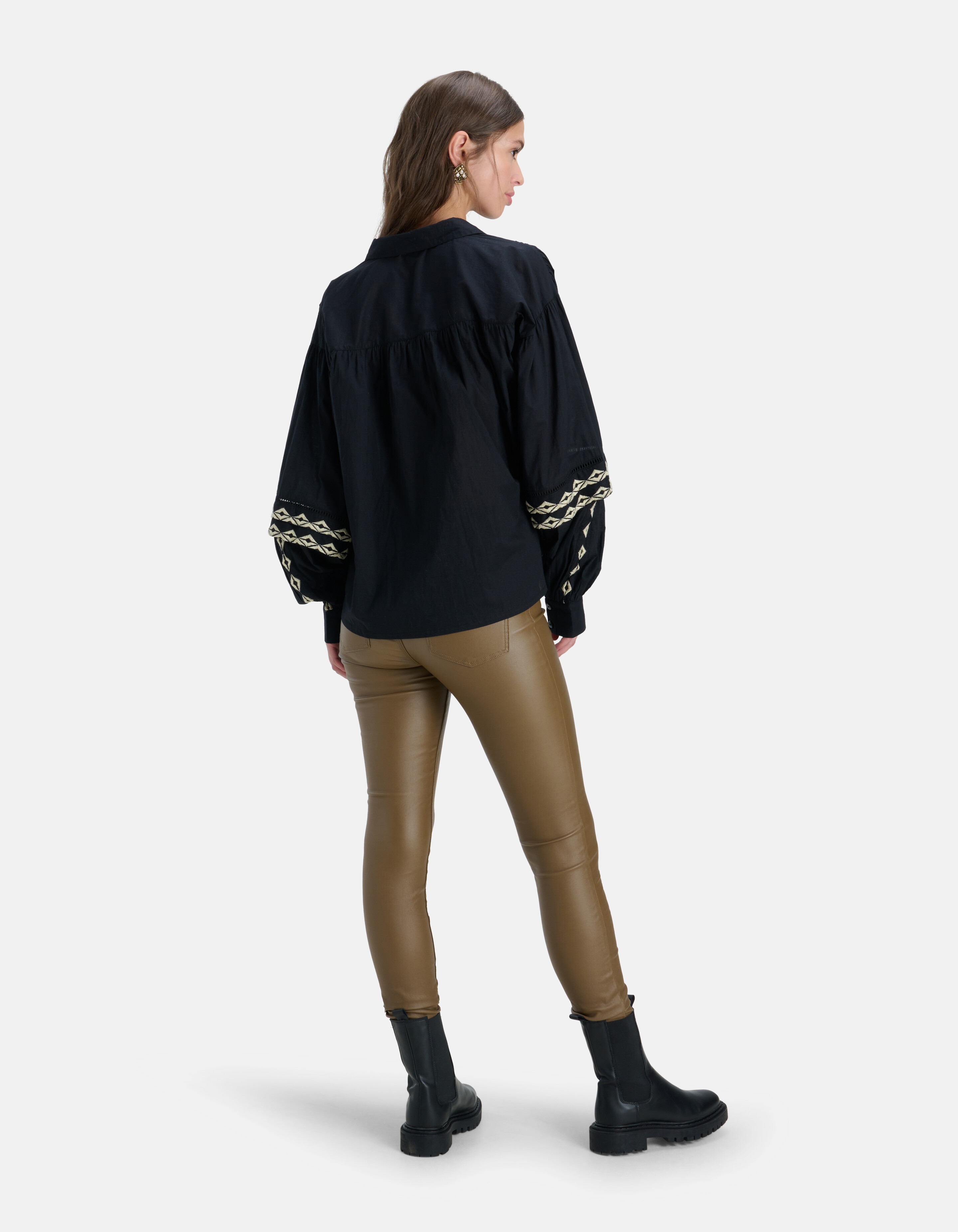 Embroidery Blouse Zwart SHOEBY WOMEN