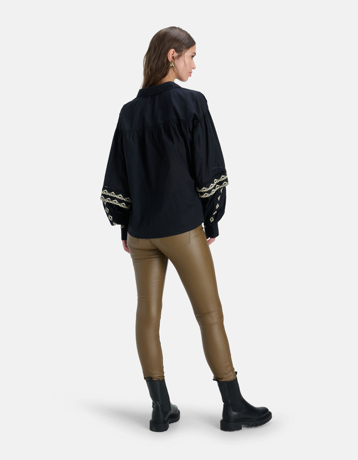 Embroidery Blouse Zwart SHOEBY WOMEN