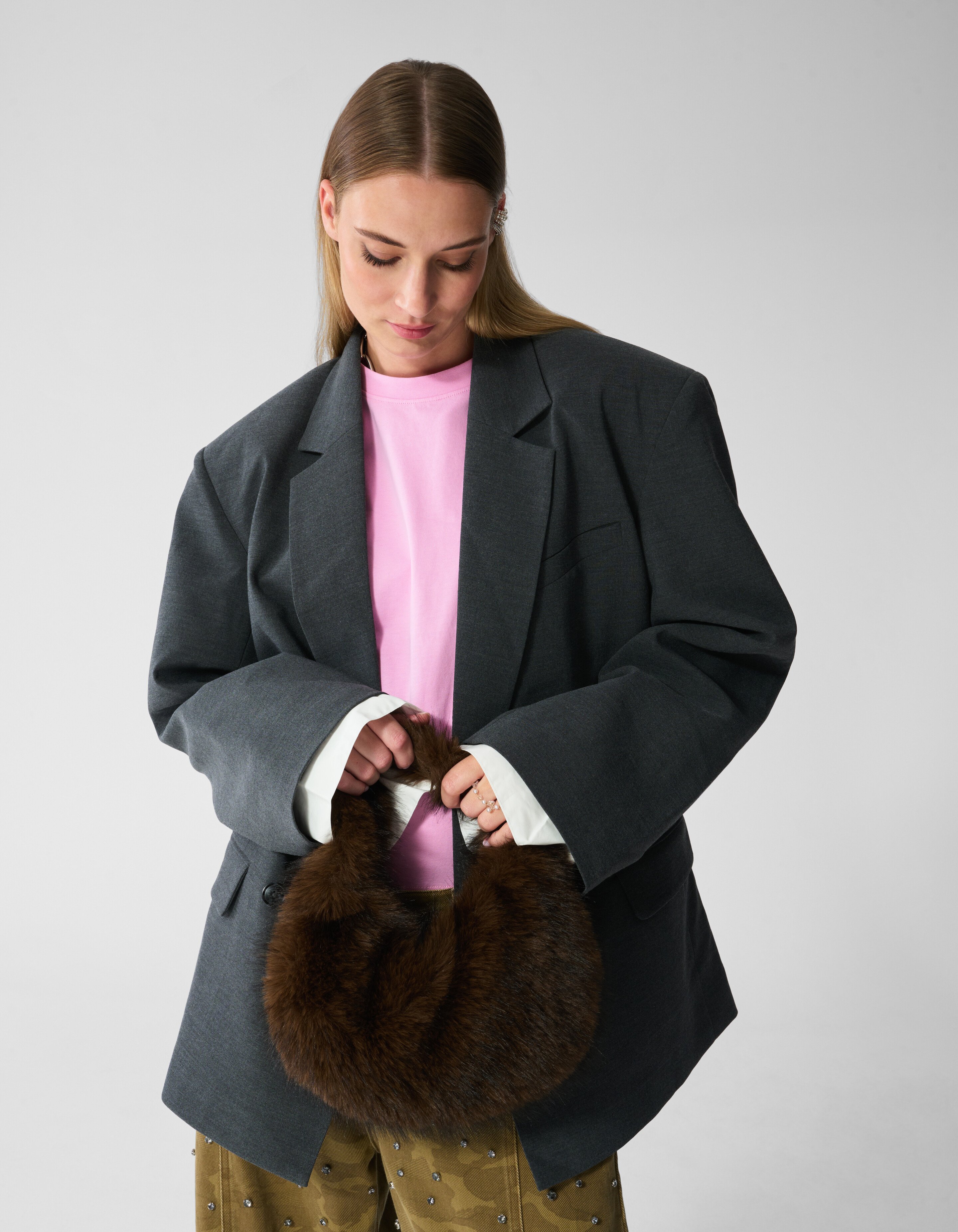 Oversized Blazer Grijs SHOEBY WOMEN