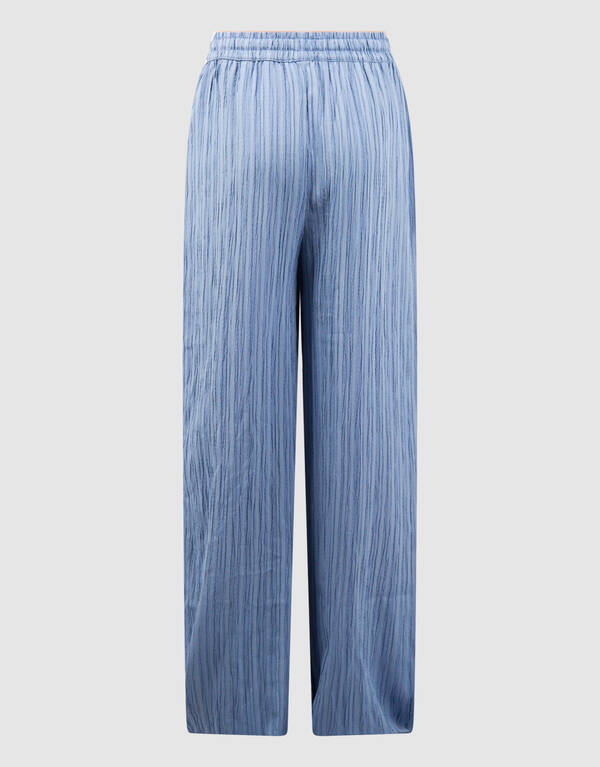 Extra Crinkle Wide Leg Broek Blauw SHOEBY GIRLS