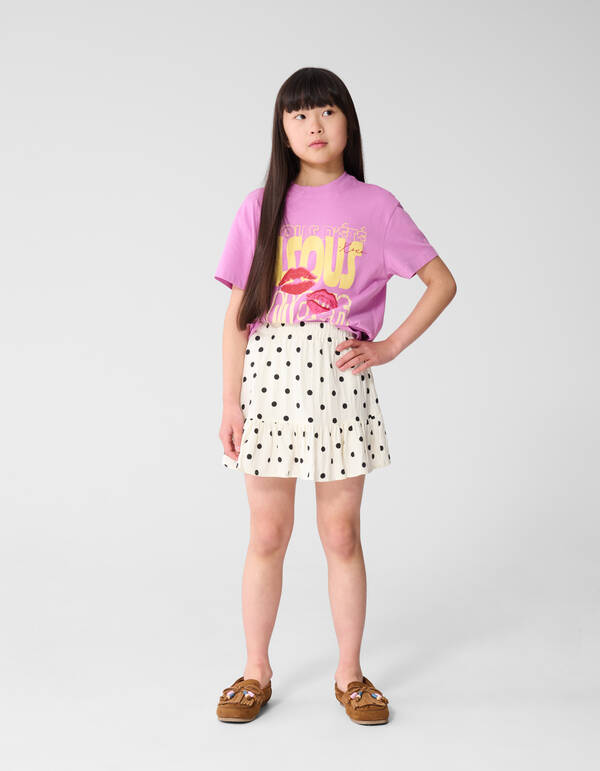 Bisous Amour Artwork T-shirt Paars SHOEBY GIRLS