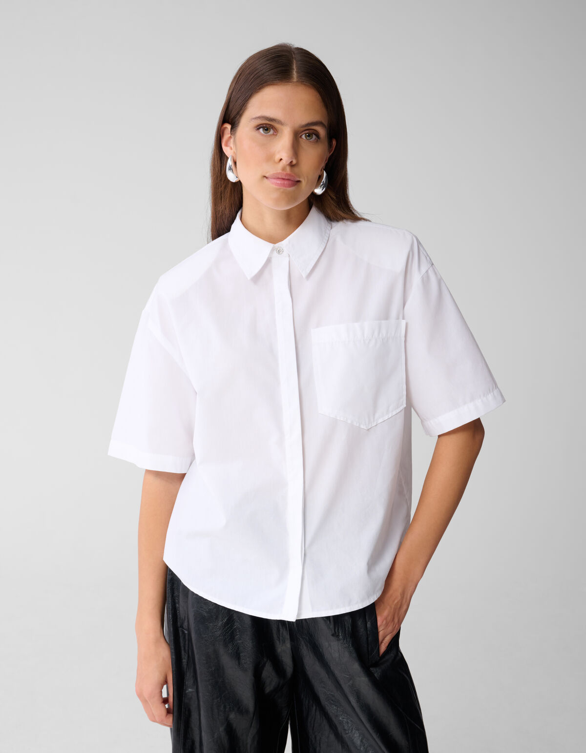 Oversized Solid Blouse Wit SHOEBY WOMEN