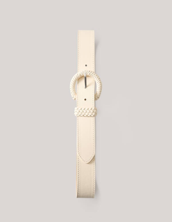 Gevlochten Riem Gebroken Wit SHOEBY ACCESSOIRES
