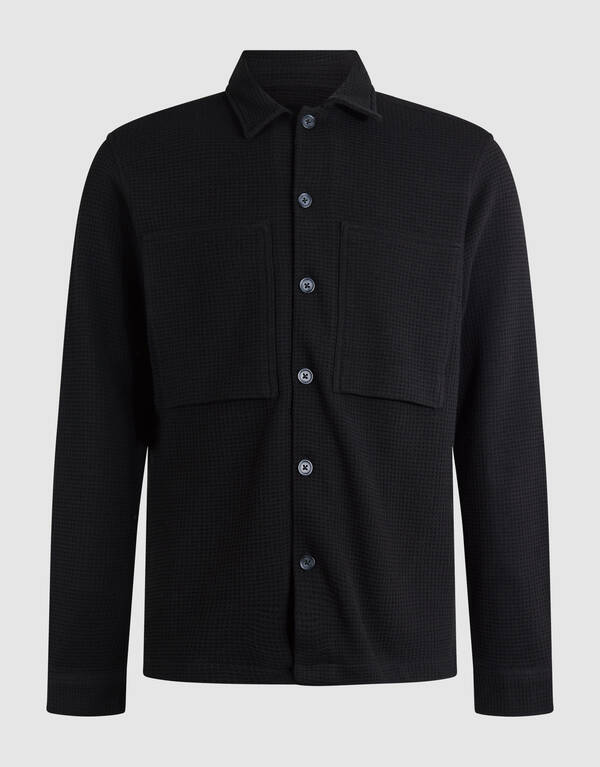 Waffle Overshirt Zwart SHOEBY MEN