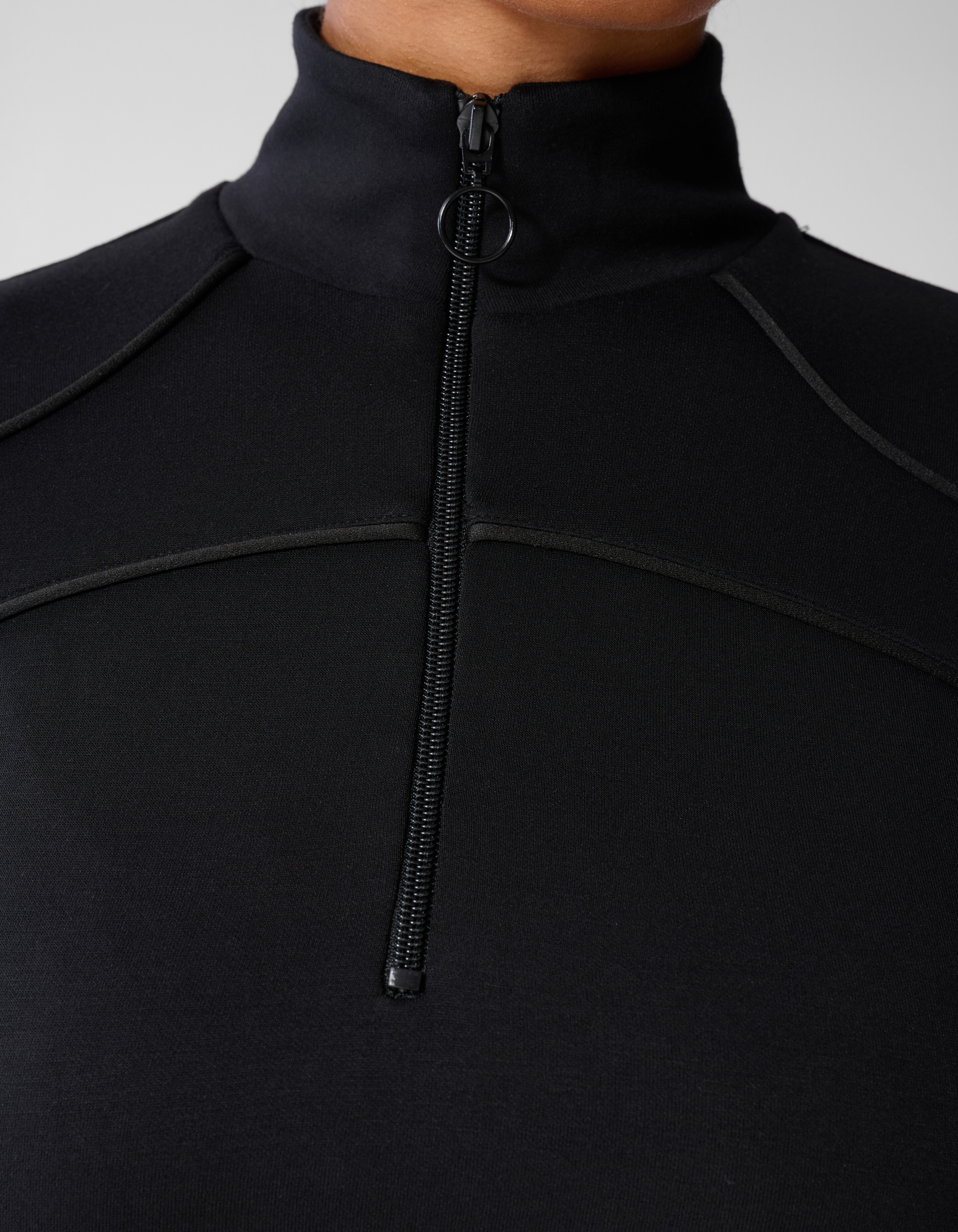 Aangesloten Zipper Longsleeve Top Zwart SHOEBY WOMEN