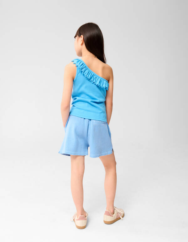 One Shoulder Rib Top Blauw SHOEBY GIRLS