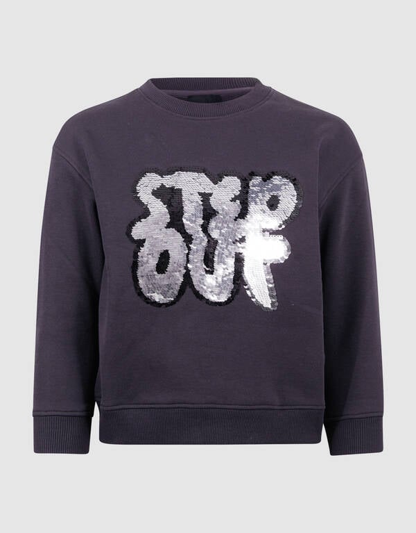 Two Way Sequin Sweater Donkergrijs SHOEBY BOYS