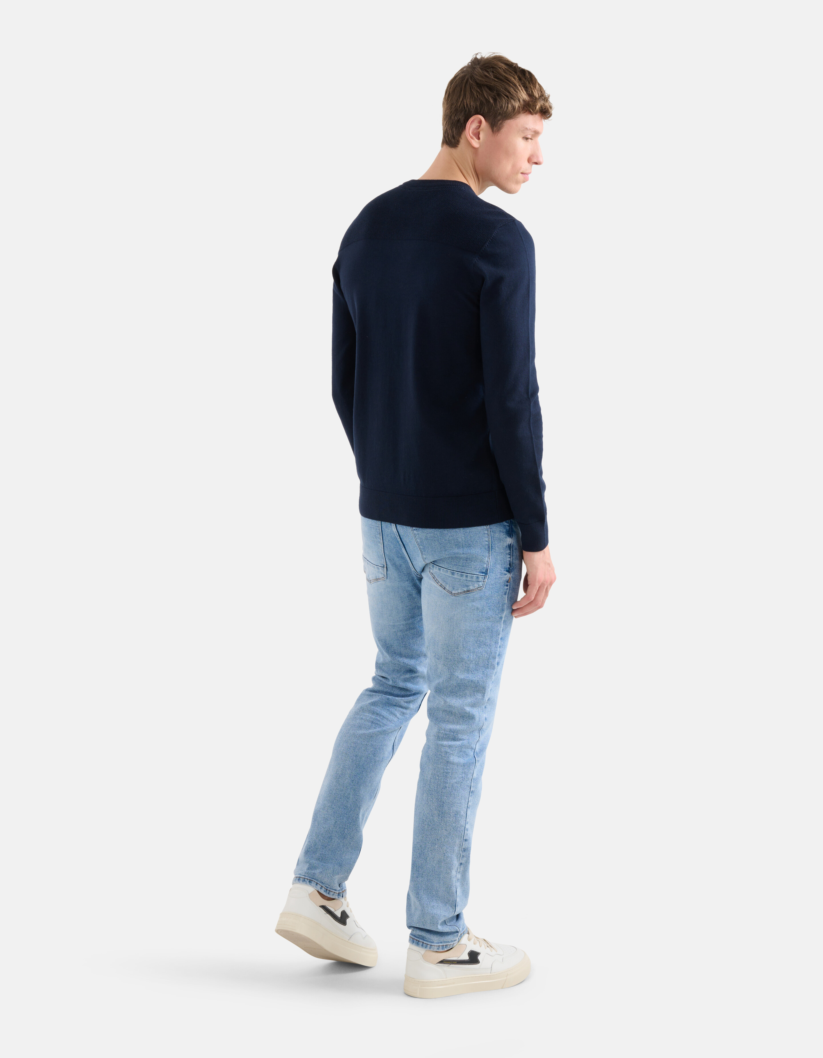 Rib Trui Donkerblauw SHOEBY MEN
