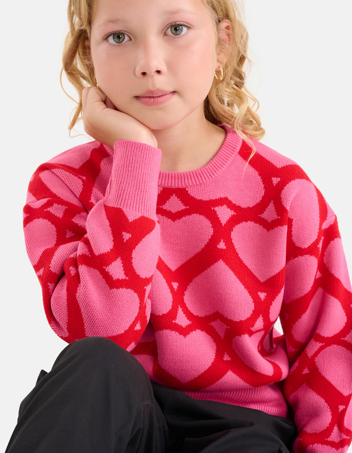 Printed Jacquard Trui Roze SHOEBY GIRLS