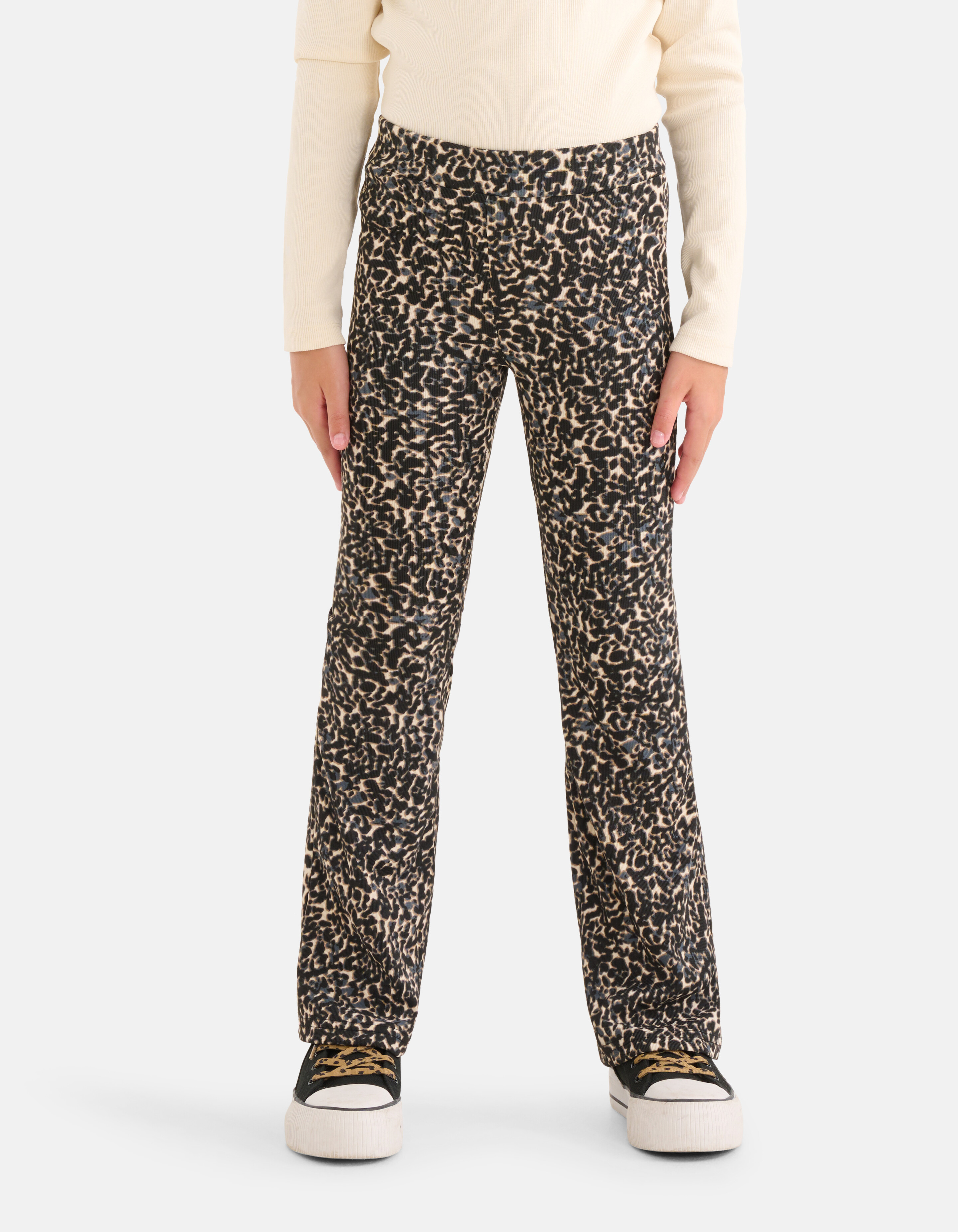 Abstract Print Flared Broek Bruin SHOEBY GIRLS