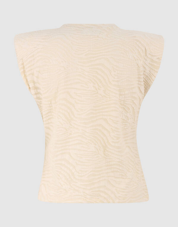Zebra Organic Top Gebroken Wit SHOEBY WOMEN