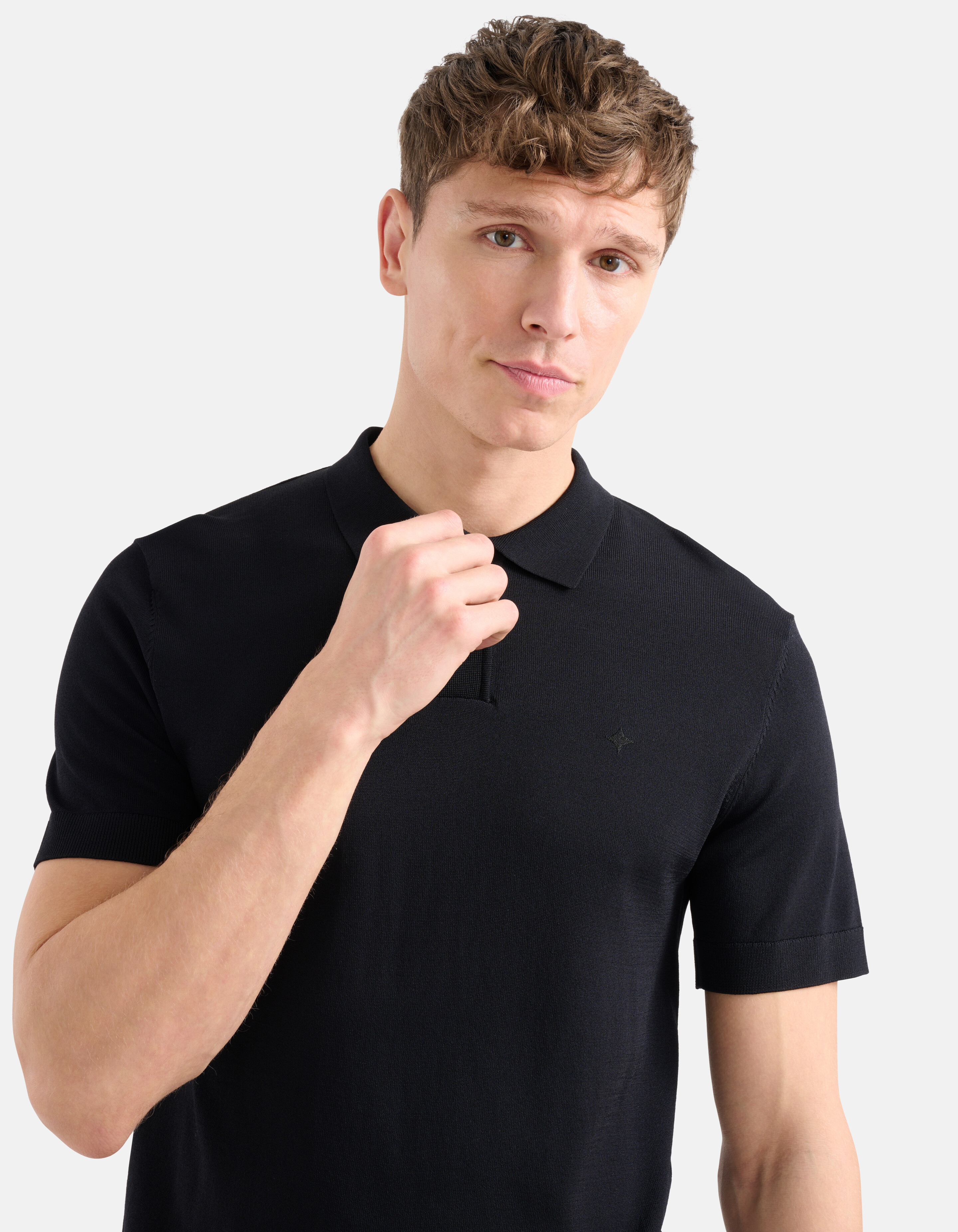 Gebreide Polo Zwart SHOEBY MEN